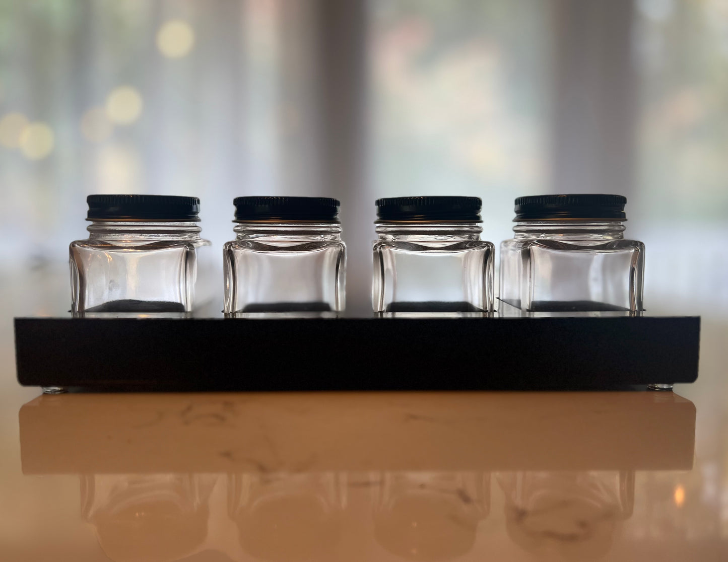 Essentials 4 Organizing Rack with 1.5oz Glass Container Shaker Lid combo